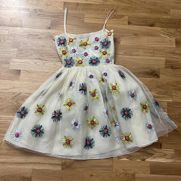 NWT red valentino tulle off white floral embroidered dress - Picture 11 of 13